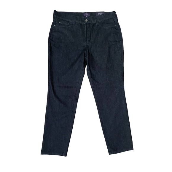NYDJ Lift Tuck Technology Ankle Crop Jeans NEW Dark Wash Denim Size 12P - Picture 1 of 9